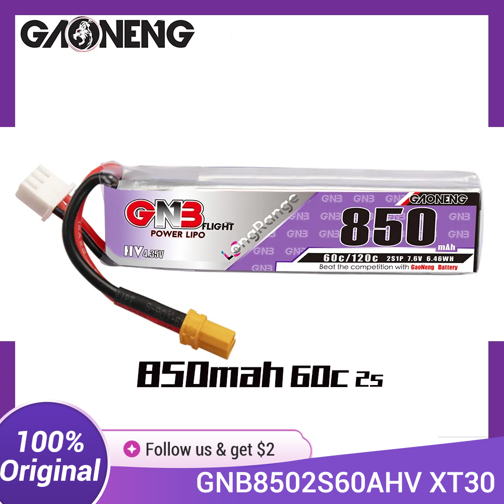 Drone Battery Li-Ion - 가오넹 GNB 리포 배터리 850mAh 2S