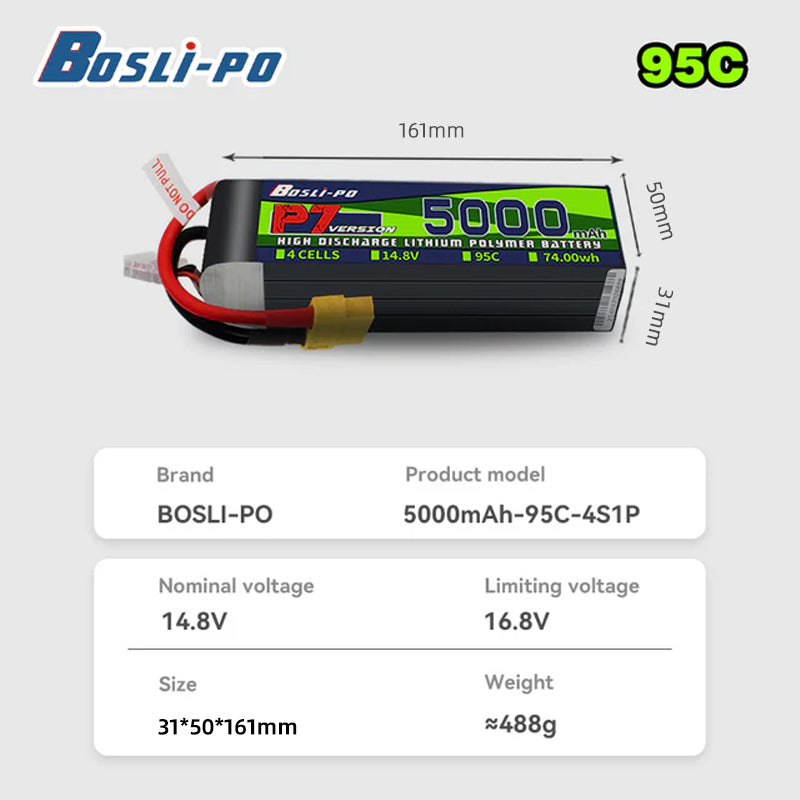 보스리포 P7 버전 5000mAh 95C 리튬폴리머 배 - Drone Battery 4S 리뷰 및 가격