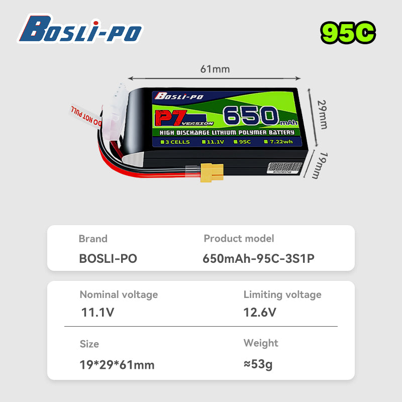 보스리포 P7 버전 650mAh 95C 리포 배터리 3 - Drone Battery 4S 리뷰 및 가격