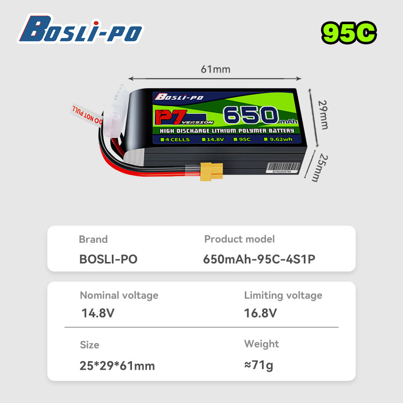 보스리포 P7 버전 650mAh 95C 리포 배터리 3 - Drone Battery 4S 리뷰 및 가격